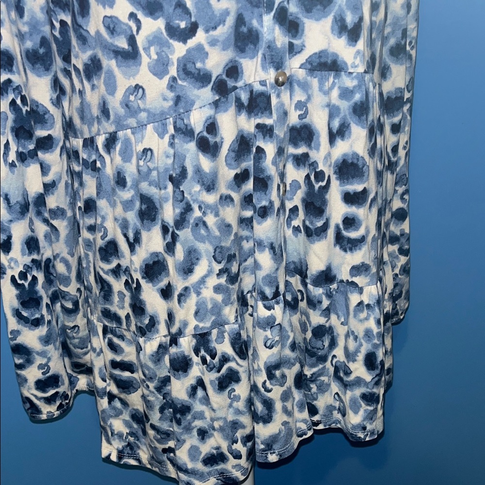 New Directions Tunic Patterned Button Down Shirt,… - image 4